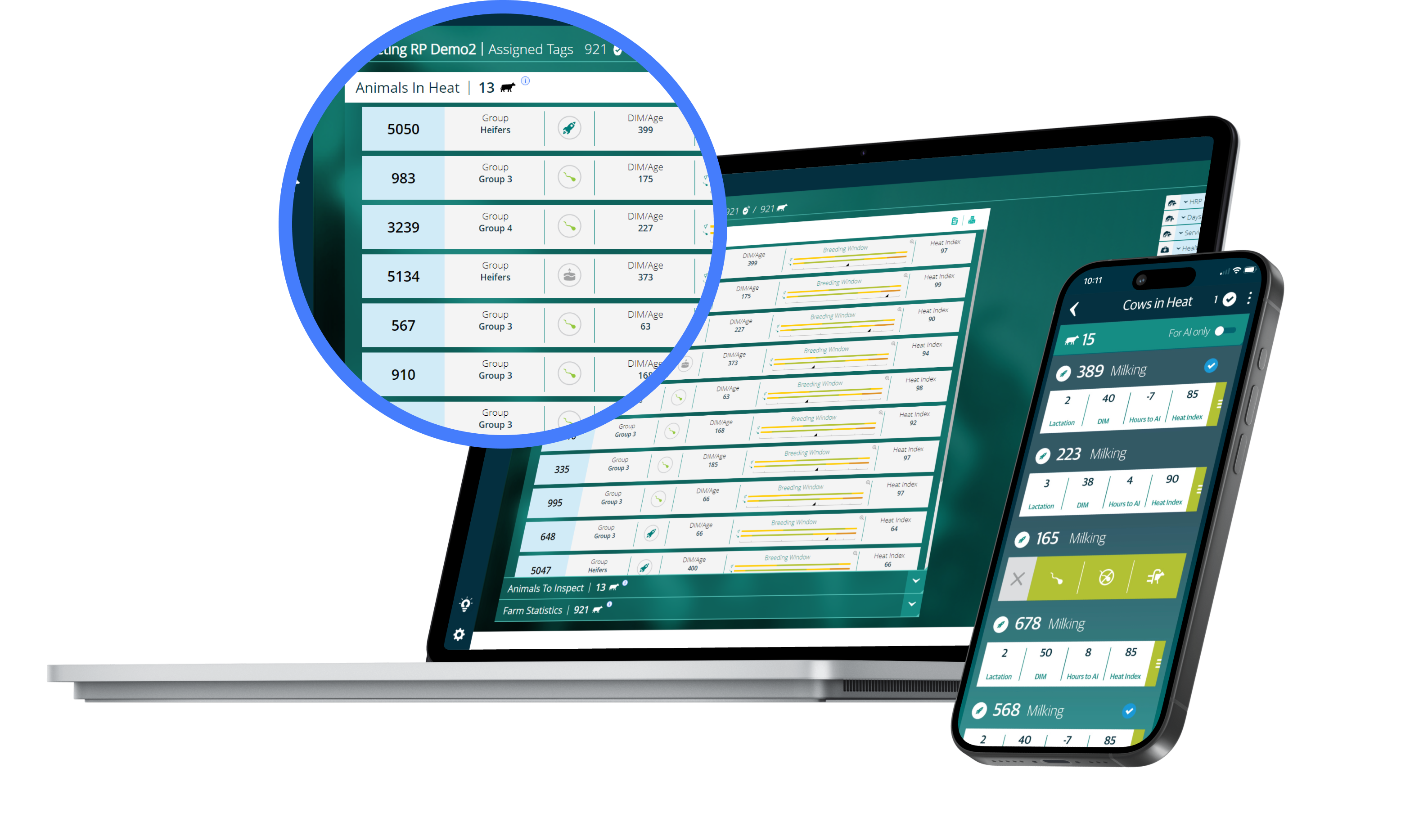 SenseHub Dairy data on various screen devices